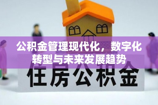 黄骅公积金管理现代化，数字化转型与未来发展趋势