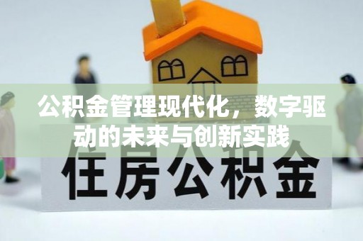 黄骅公积金管理现代化，数字驱动的未来与创新实践